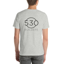 Load image into Gallery viewer, 530 Builders Tee Front Back Black Logo
