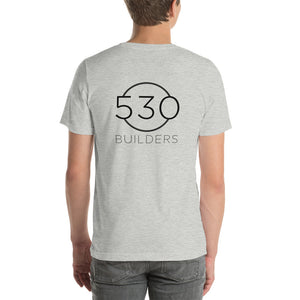 530 Builders Tee Front Back Black Logo